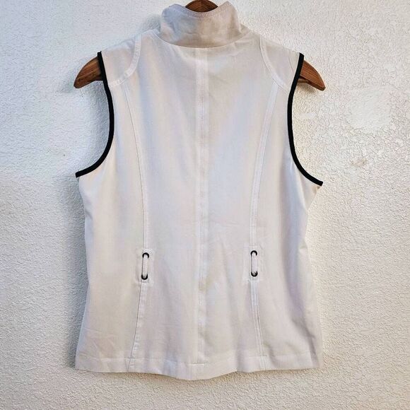 NWOT Allison Daley Zippered Vest w/ High-neck, detailed waist design & pockets - Picture 3 of 5